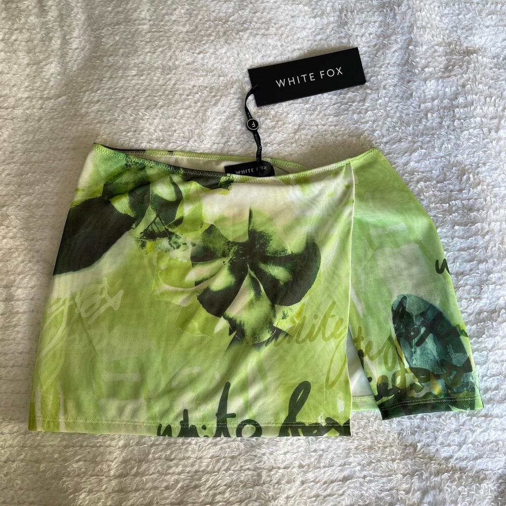 Green mini skirt with